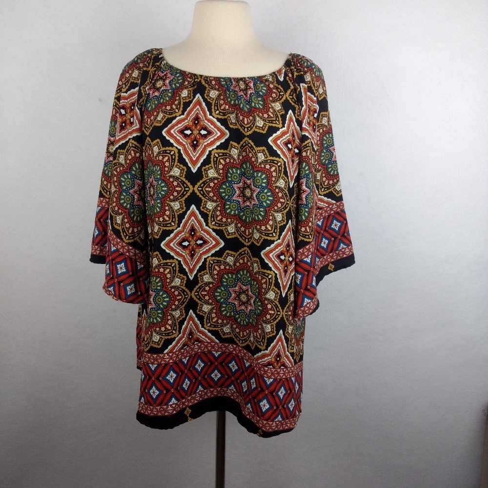 Vision usa boho short bell sleeve tunic size M
